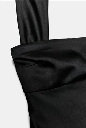 BNWT Zara Black Satin Effect Scarf Dress thumbnail 9