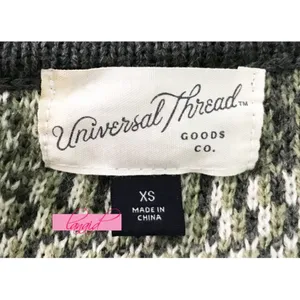 Universal Thread Distressed Camo Cardigan Oversized Olive Camouflage Sweater XS thumbnail 10