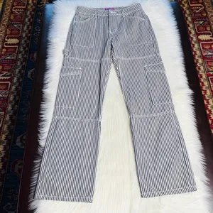 Edikted Black and White Stripe Out Cargo Pants thumbnail 2