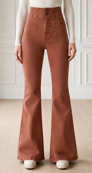 Free People We The Free Jayde Flare Jeans Mesa Brown Wash Sz 25 Boho Festival thumbnail 1