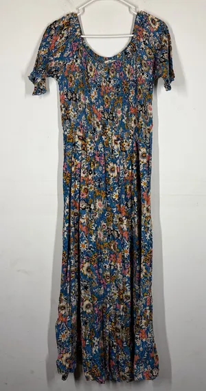 Natural Life Smocked Floral Maxi Dress Size L/XL thumbnail 1
