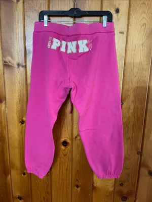 Victoria's Secret Hot Pink Drawstring Sweatpants large vintage sparkly pants thumbnail 5