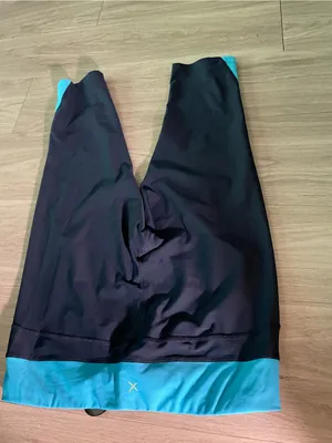 Xersion Black Capri Leggings with Aqua Waistband thumbnail 3