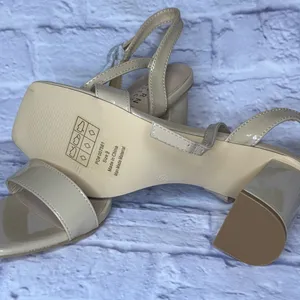 Journee Collection Beige Patent Block Heels thumbnail 2