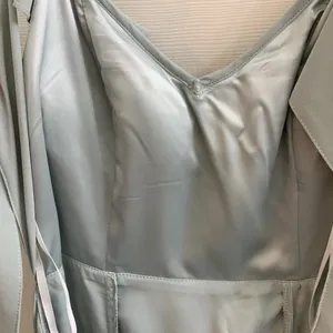 Bhldn Diana Sage green mint gown ruffle slit med thumbnail 9