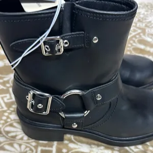 Universal Threads Black Combat Boots with Silver Hardware thumbnail 10