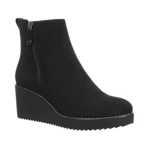 NEW Style & Co. Womens Sayylor Wedge Booties 10019630400 Black Microsuede 7.5M thumbnail 1