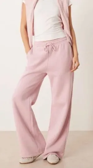 Abercrombie & Fitch Lounge Light Pink Wide Leg Sweatpants Women’s Size Small thumbnail 1