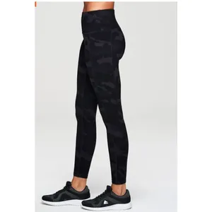 RBX Womens Size Small Full Length Legging Black Gray Camo Side Pockets High Rise thumbnail 4