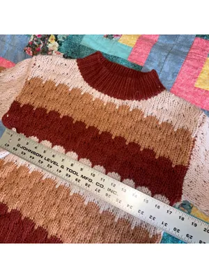 Altar'd State XS Woman’s Striped Knit Sweater in Pink-Red Outdoor Cozy thumbnail 7
