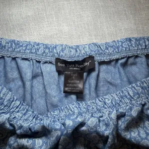 See You Monday Large Blue Paisley Cold Shoulder Top Blouse Boho Flutter Sleeve thumbnail 7