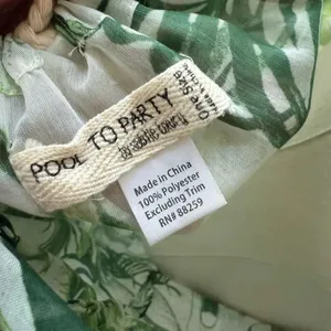 Subtle Luxury Pool To Party Green Frond Pool Swim Coverup Sundress $100 OSFM thumbnail 8