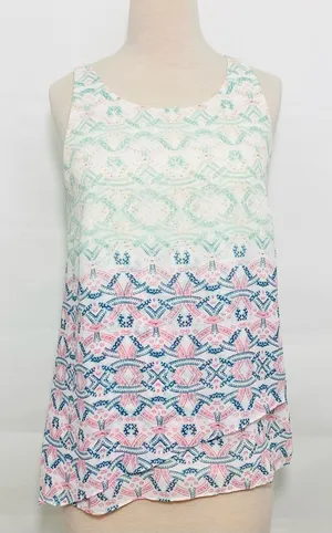 CAbi Mosaic Print Ombré Tiered Fully Lined Tank #250 Blouse Top Shirt Sz medium thumbnail 1