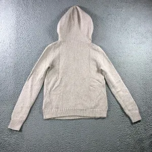 Hollister Baja Hoodie‎ Women S Oatmeal Beige Knit Lace Up Coastal Boho Pullover thumbnail 3