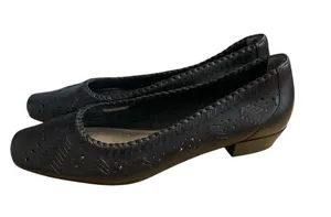 a.n.a Navy Leather Cap Toe Loafers thumbnail 3