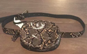 By Anthropologie Snakeskin Belt Bag Sz S/M NWT thumbnail 1
