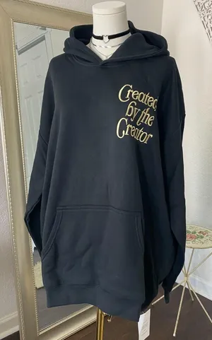 NWT Elevated Faith Created by the Creator Unisex Hoodie Black Multi 2XL thumbnail 1