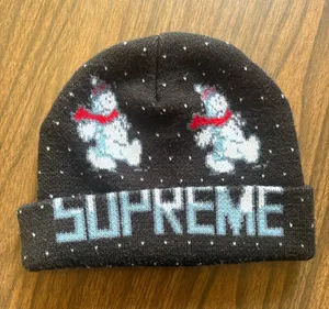Supreme Snowman Black Beanie thumbnail 1