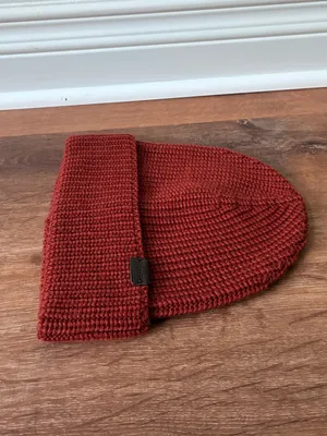 Coach Ribbed Wool Knit Beanie Hat, NWT, Rust thumbnail 11