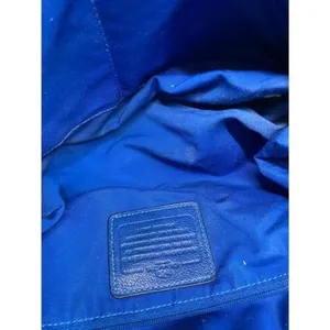 Coach Medium W Adjustable Strap Blue Leather Cross thumbnail 12