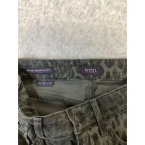 NYDJ Marilyn Straight Jeans 2 High Rise Vine Leaf Leopard Print MGWPMS8811 NWT thumbnail 5