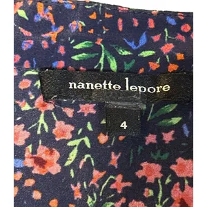 Nanette Lepore Ditsy Daze Top in Blue 4 Womens Silk Floral Blouse thumbnail 9