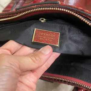 Cromia Italy Burgundy Snakeskin Leather Shoulder Bag Tassel Satchel" HAS PEELING thumbnail 8