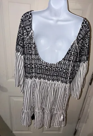Free People Lola Embroidered Mini Dress size L/G thumbnail 3