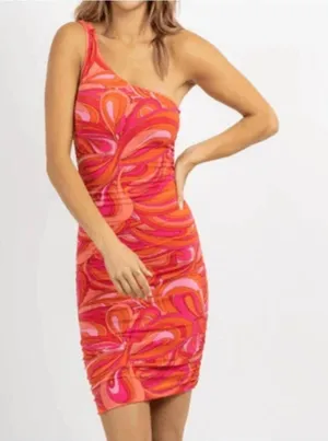 Vici pink/orange one shoulder bodycon dress thumbnail 1