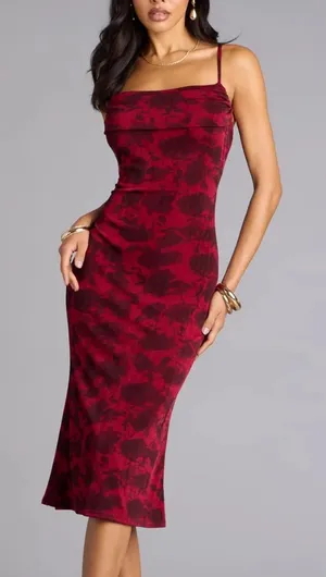 Windsor Red Floral Midi Dress thumbnail 1