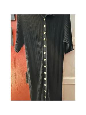 Free People Beach Riding Waves Midi Longline Sweater Black Medium Lagenlook thumbnail 9