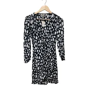 Maje Rossima Spot-Print V-Neck Faux Wrap Dress Size‎ Medium thumbnail 4