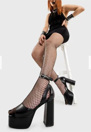 LAMODA Oh Lordy Chunky Platform Black Block Heel Sandals with Ankle Strap (5) thumbnail 1