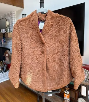 Patagonia Pelage faux fur teddy coat button-front closure women's medium thumbnail 1