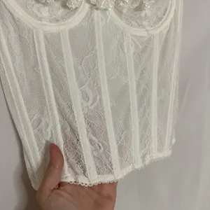 LaceMade White Lace Corset Bustier Coquette Bridal thumbnail 5