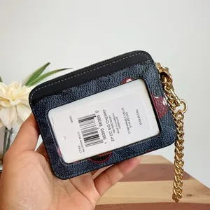 NWT Coach Zip Card Case In‎ Signature Canvas With Cherry Print thumbnail 4