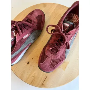 Puma Maroon Gray Genuine Suede Leather Lace Up Sneakers Shoe Size 8 Women's thumbnail 9