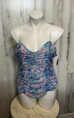 No Boundaries Ruched Mesh Cami Top Juniors XL (15-17) NWT Floral Sweetheart Tank thumbnail 1