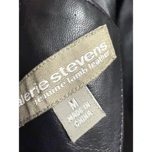 Valerie Stevens Jacket Womens‎ Size M Black Lambskin Leather Zip Front thumbnail 5