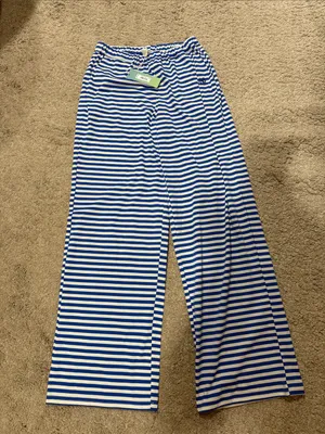 NWT As Revival Striped Wide-Leg lounge Pants - Blue & White size XS thumbnail 1