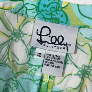 Lilly Pulitzer Capri Pants Womens 12 Multicolor Floral Twill Stretch Tropical thumbnail 2