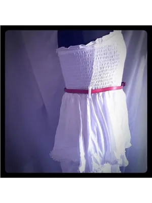 Pleated Tube Top Ruffled Hem Romper thumbnail 3