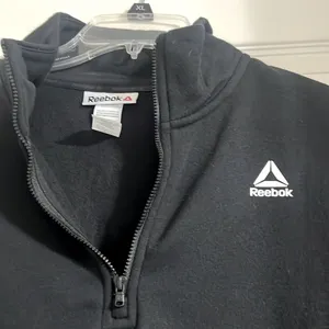 Reebok Black Quarter-Zip Sweatshirt with Mock‎ Neck thumbnail 10