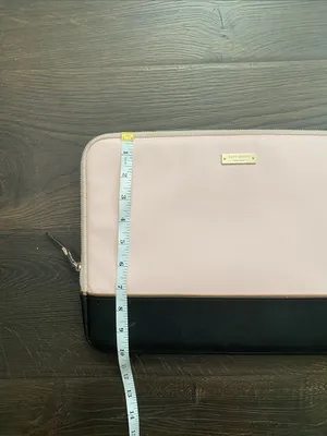 kate spade Two-Tone Pink and Black Laptop Sleeve with Gold Logo thumbnail 7