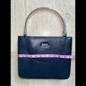 Paule Clement Vintage Bag‎ Black Leather Metal Loop Handle HandMade In Morocco thumbnail 9