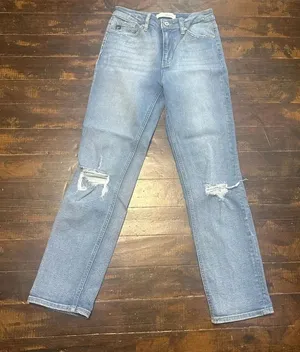Kancan medium wash straight leg normcore 7/27 jeans thumbnail 1