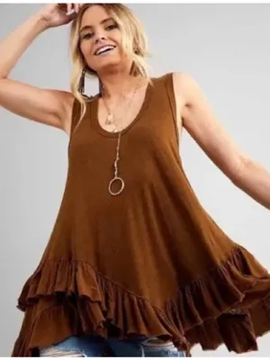 Free People We the Free Shimmy‎ Flowy Sasha Swing Oversize Tank Top W2516 Sz M thumbnail 3