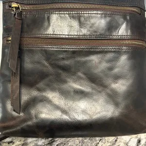 Chic Dark Brown Leather Crossbody Bag thumbnail 3