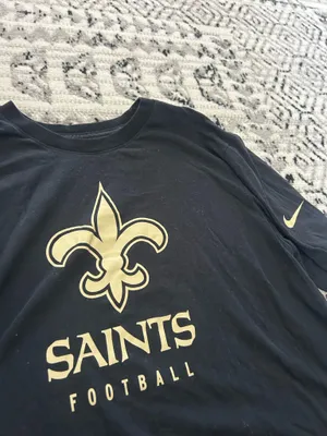 Nike NFL Shirt Team Apparel Saints New Orleans Football Black Gold thumbnail 2