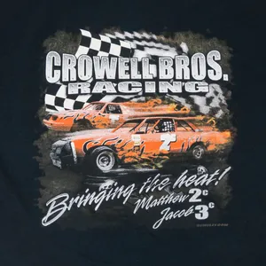Gildan Black Crowell Bros. Racing Graphic T-Shirt thumbnail 4